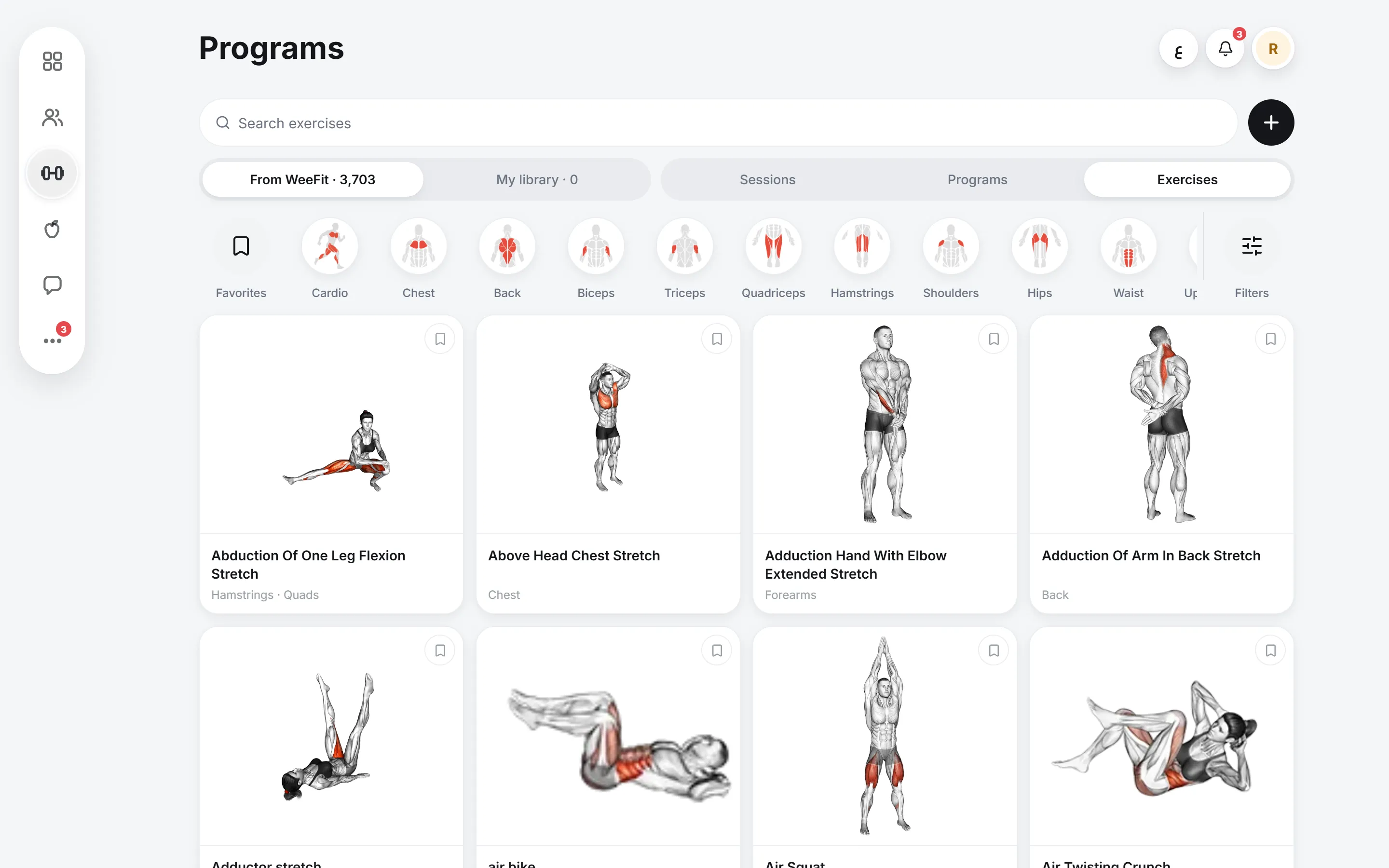 The exercise library